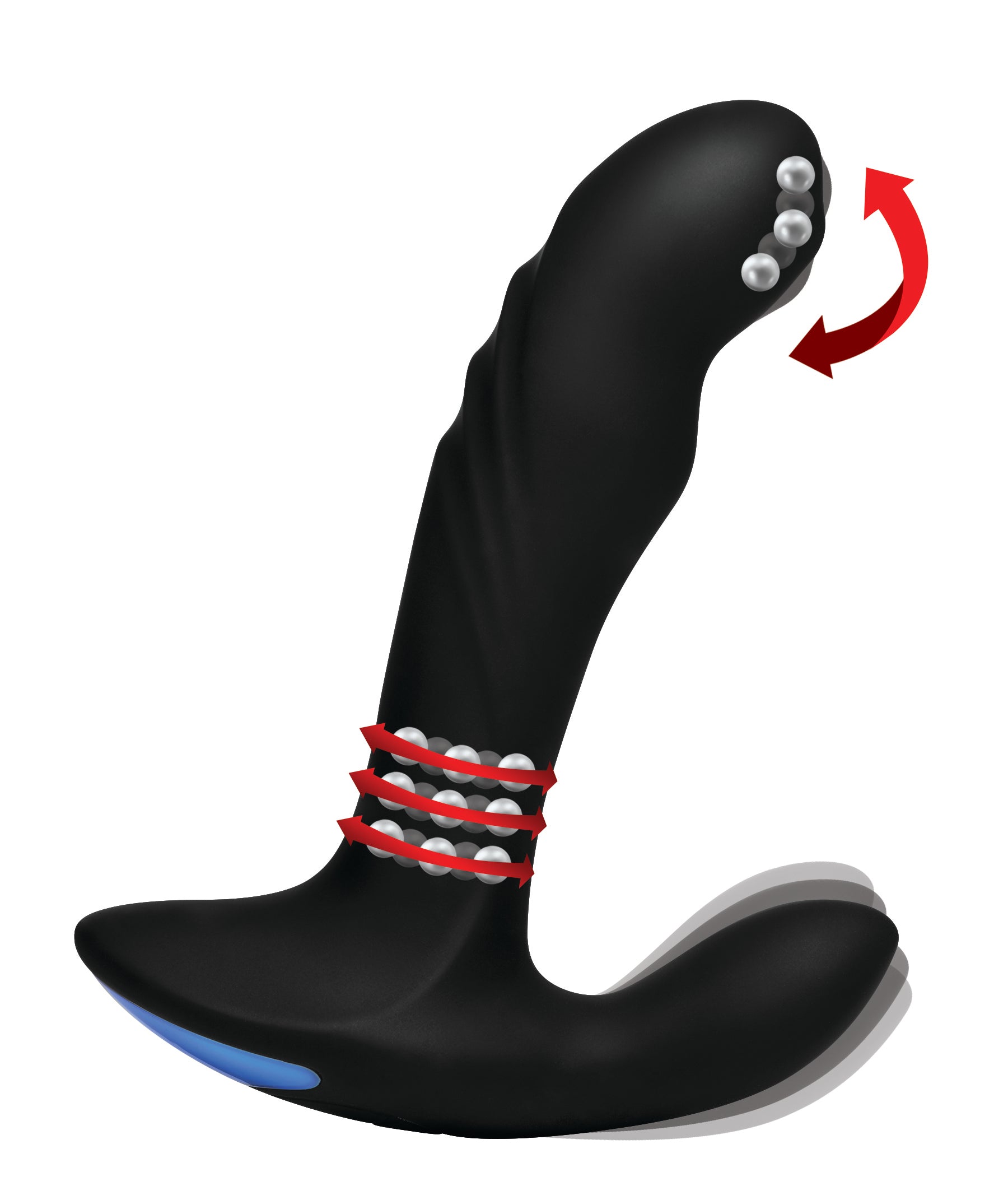 Alpha-Pro 17X P-Trigasm 3-in-1 Silicone Prostate Stimulator Black