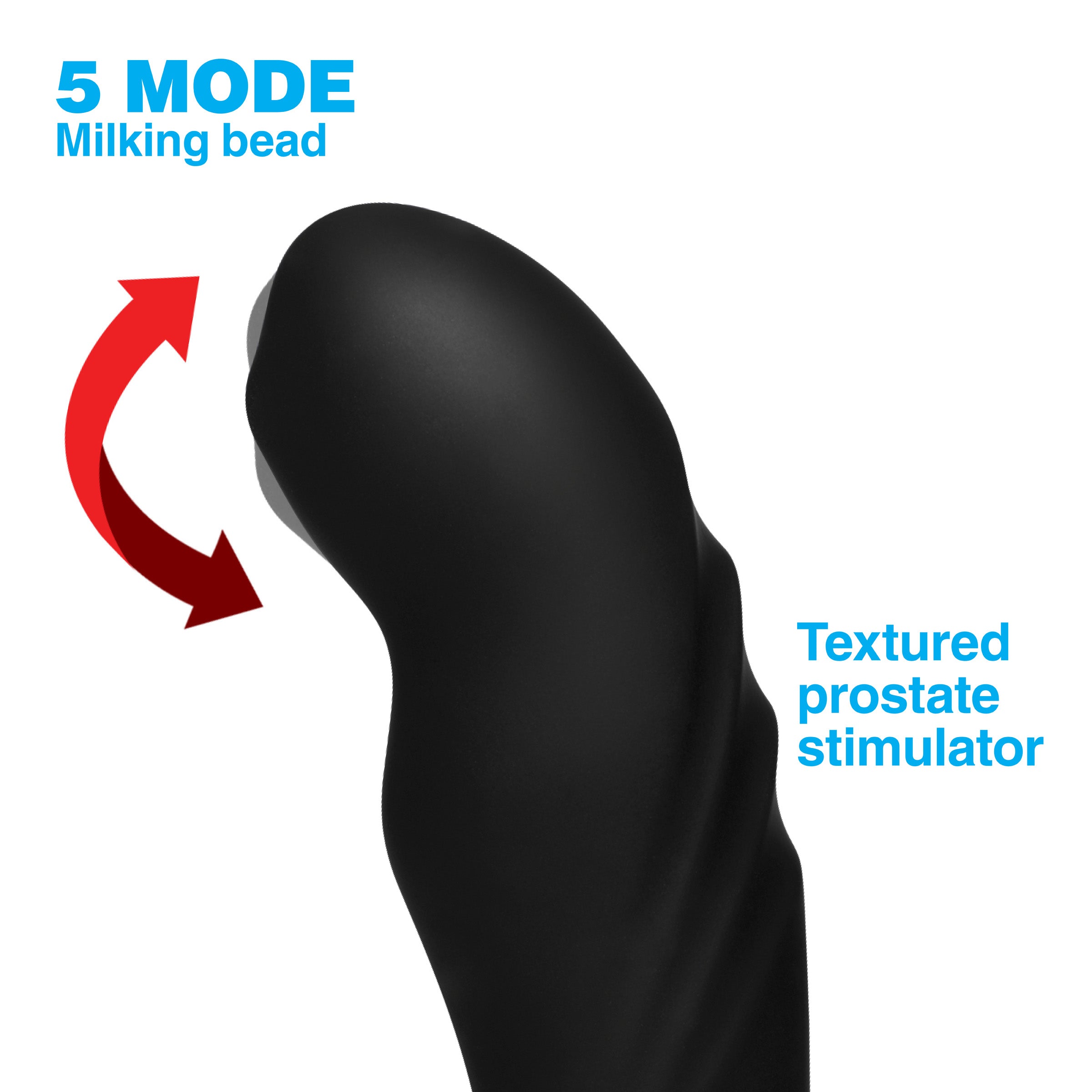 Alpha-Pro 17X P-Trigasm 3-in-1 Silicone Prostate Stimulator Black