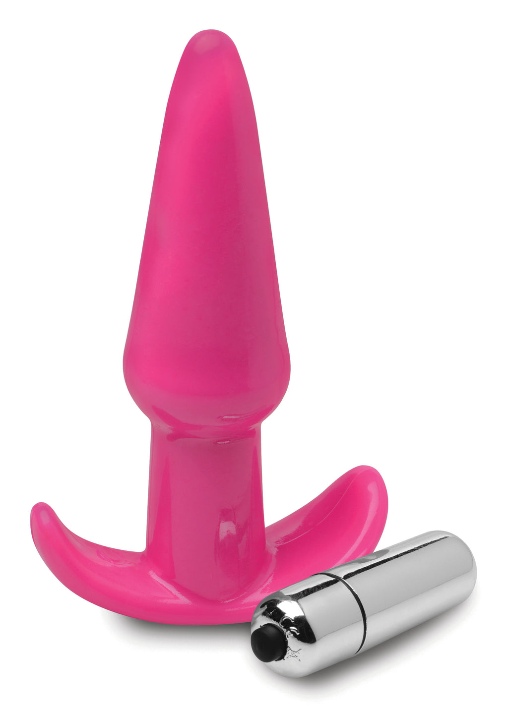 Frisky Smooth Vibrating Anal Plug - Black Pink