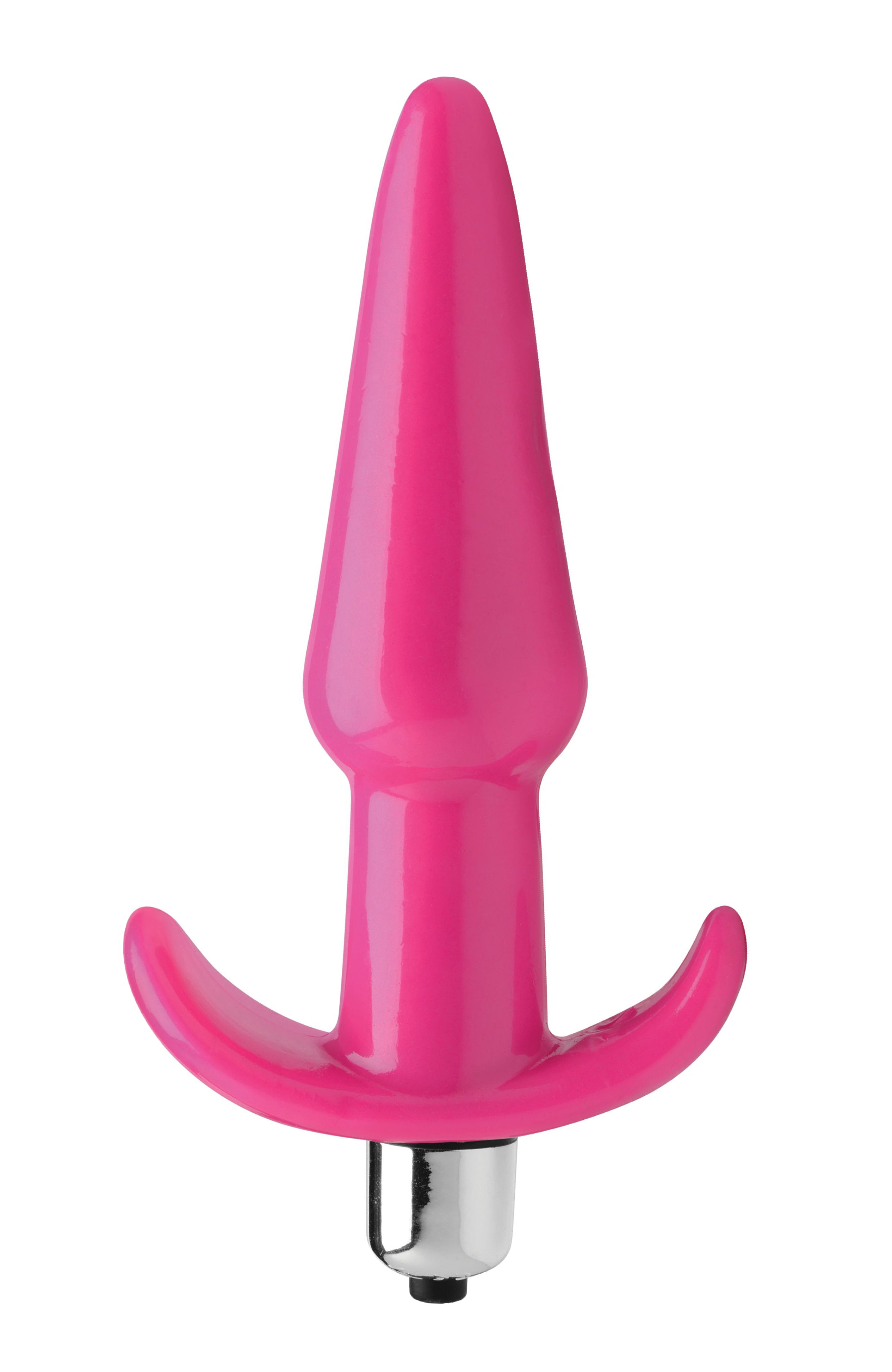 Frisky Smooth Vibrating Anal Plug - Black Pink