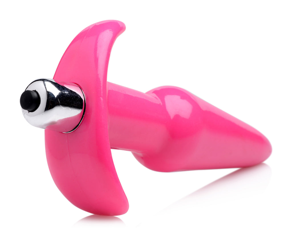 Frisky Smooth Vibrating Anal Plug - Black Pink
