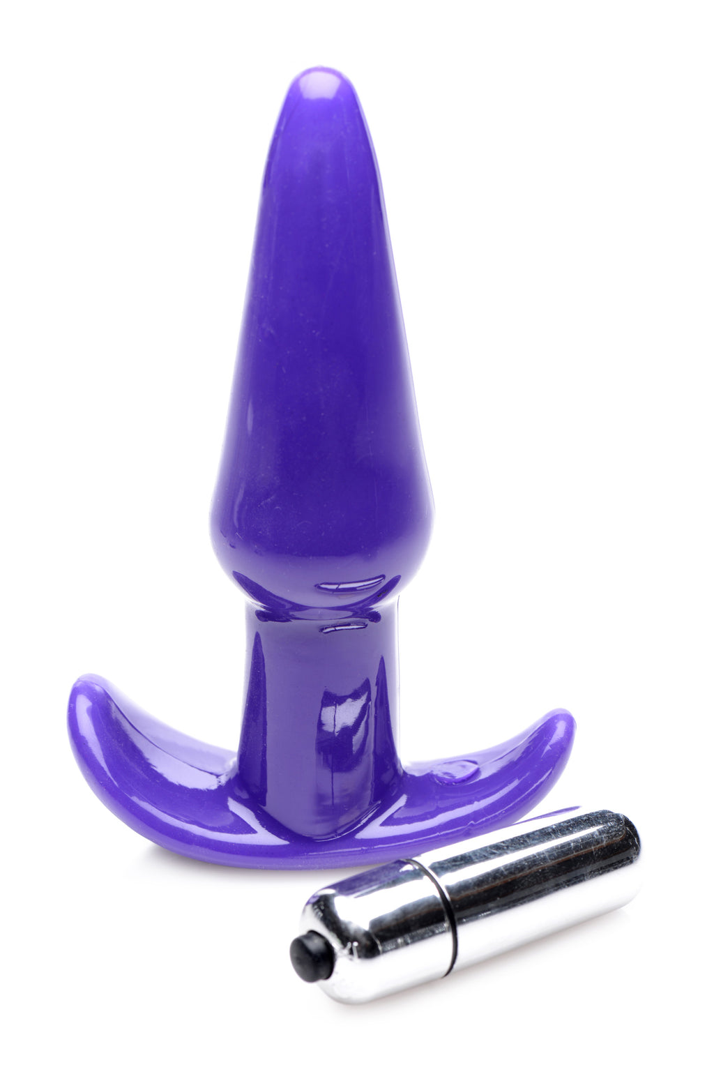 Frisky Smooth Vibrating Anal Plug - Black Purple