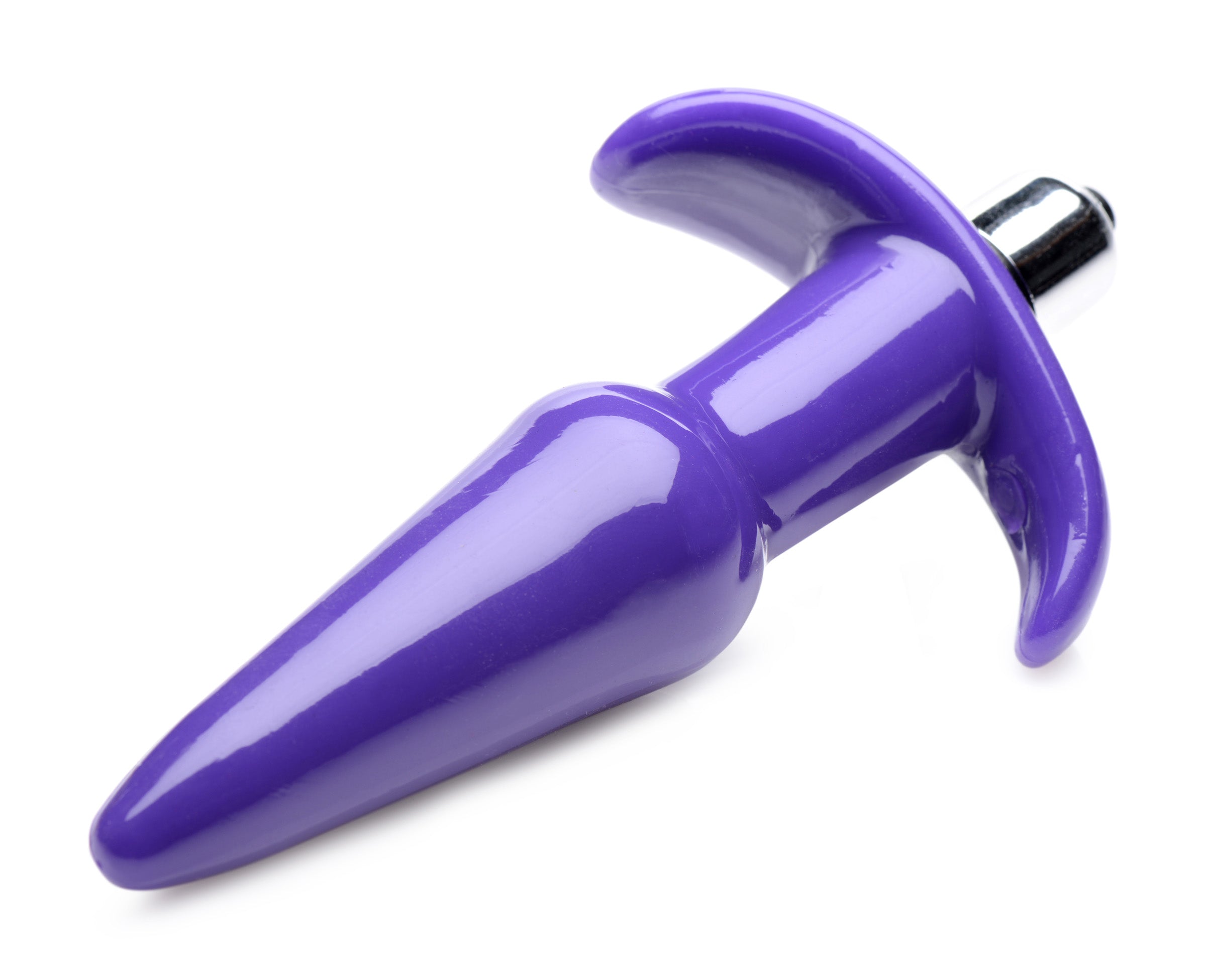Frisky Smooth Vibrating Anal Plug - Black Purple