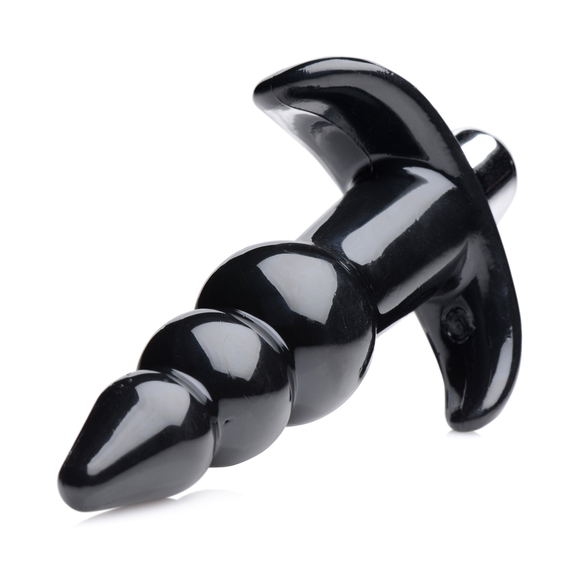 Frisky Ribbed Vibrating Butt Plug - Black Black