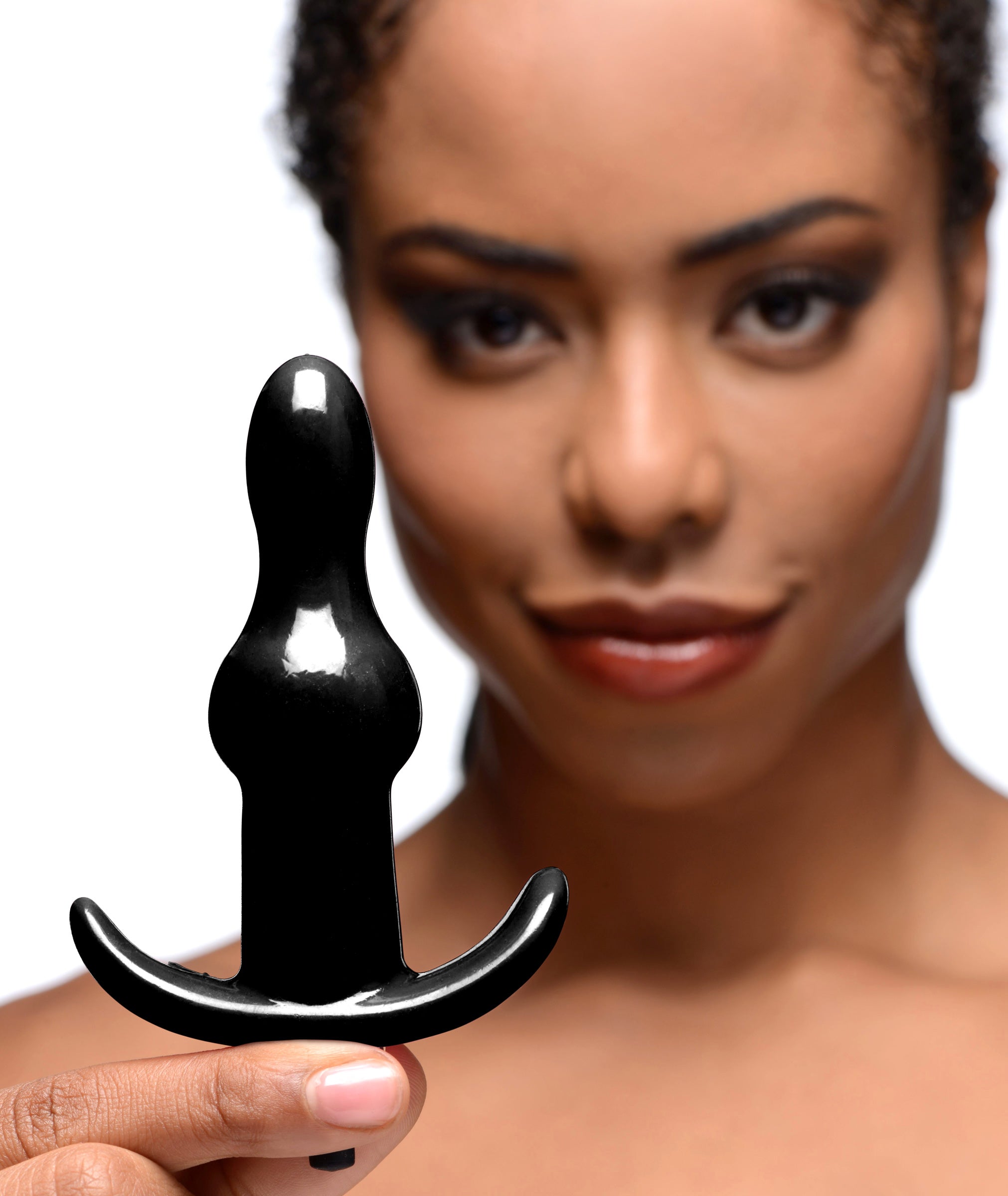 Frisky Bumpy Vibrating Anal Plug - Black Black