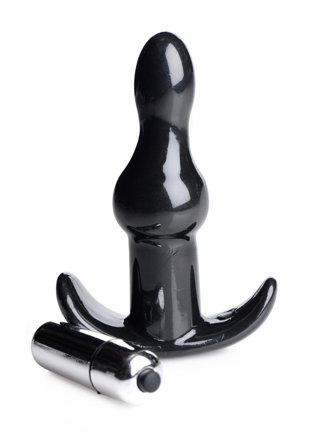 Frisky Bumpy Vibrating Anal Plug - Black Black