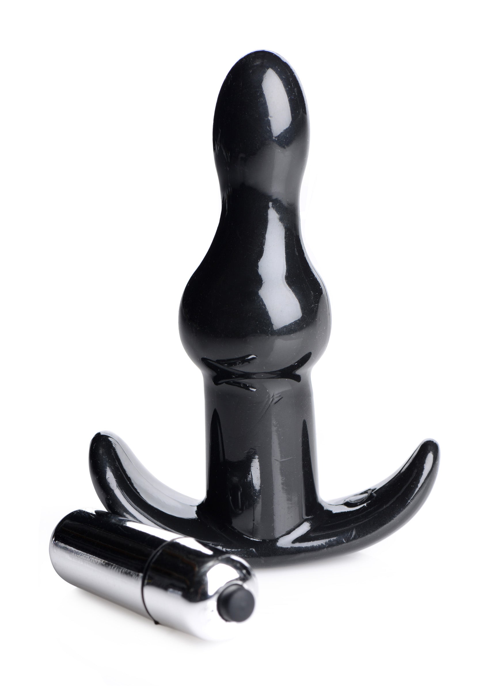 Frisky Bumpy Vibrating Anal Plug - Black Black