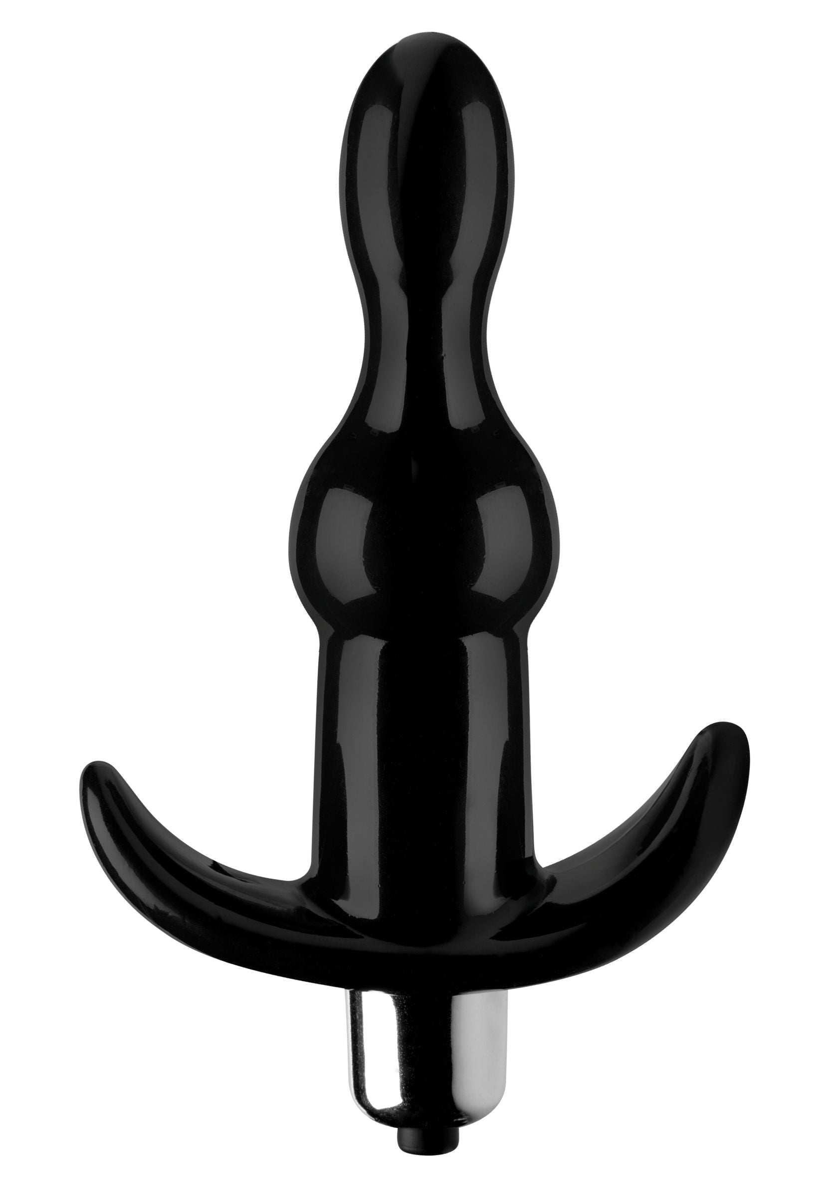 Frisky Bumpy Vibrating Anal Plug - Black Black