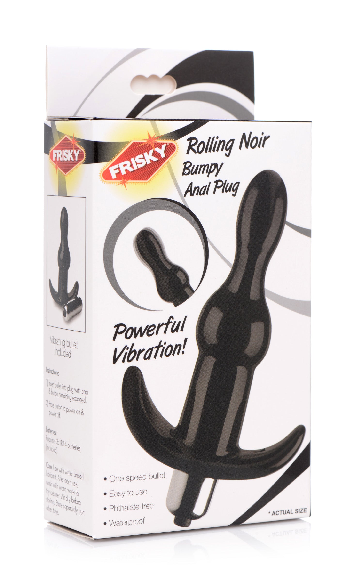 Frisky Bumpy Vibrating Anal Plug - Black Black