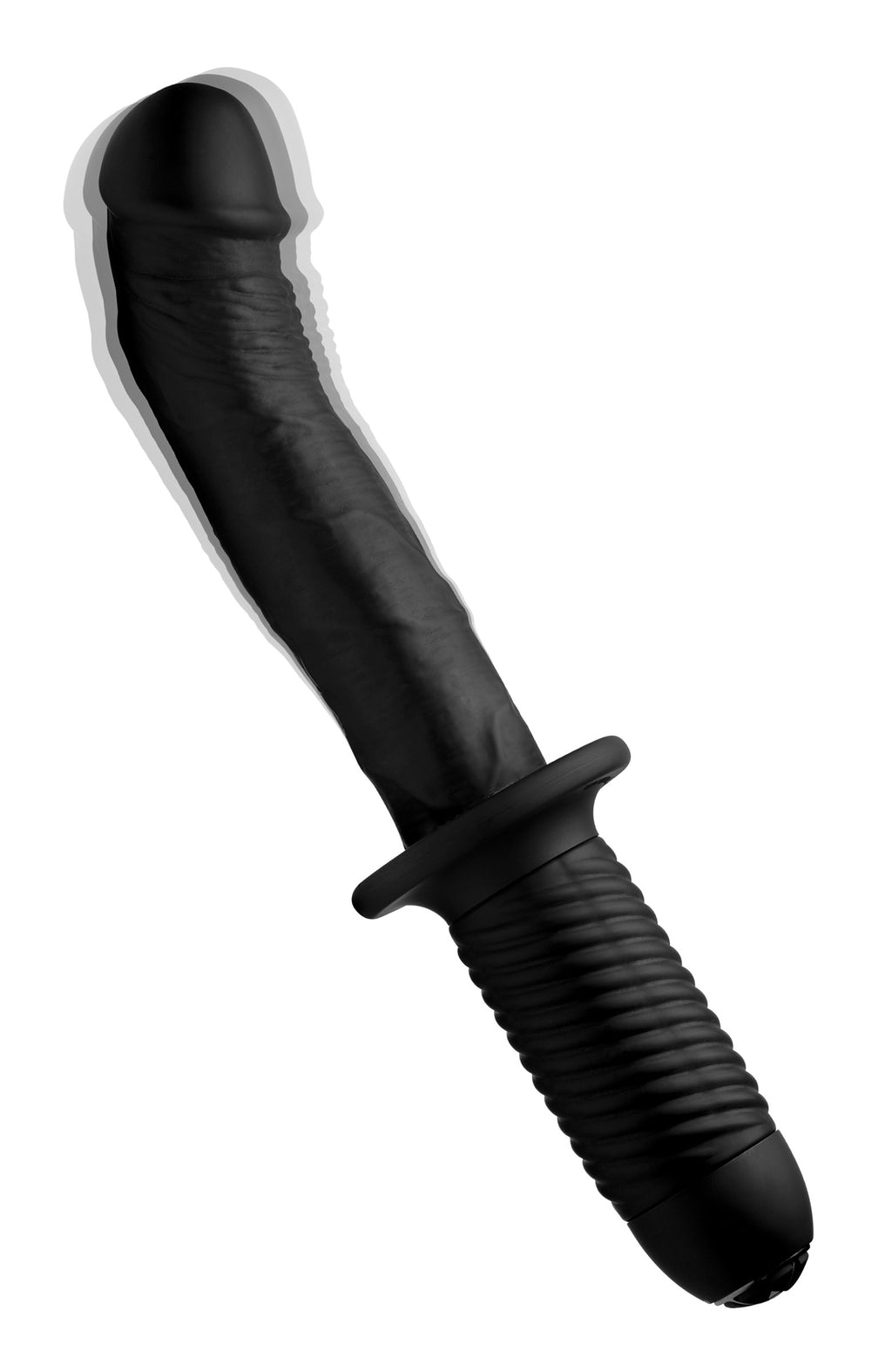 Ass Thumpers The Large Realistic 10X Silicone Vibrator with Handle Black