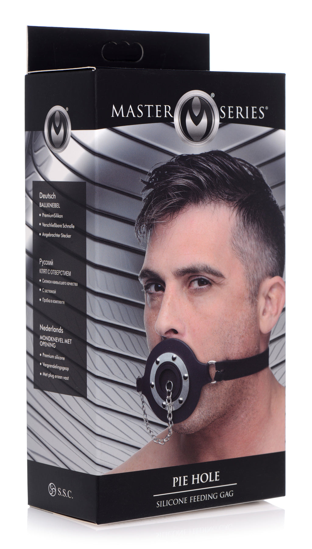 Master Series Pie Hole Silicone Feeding Gag Black