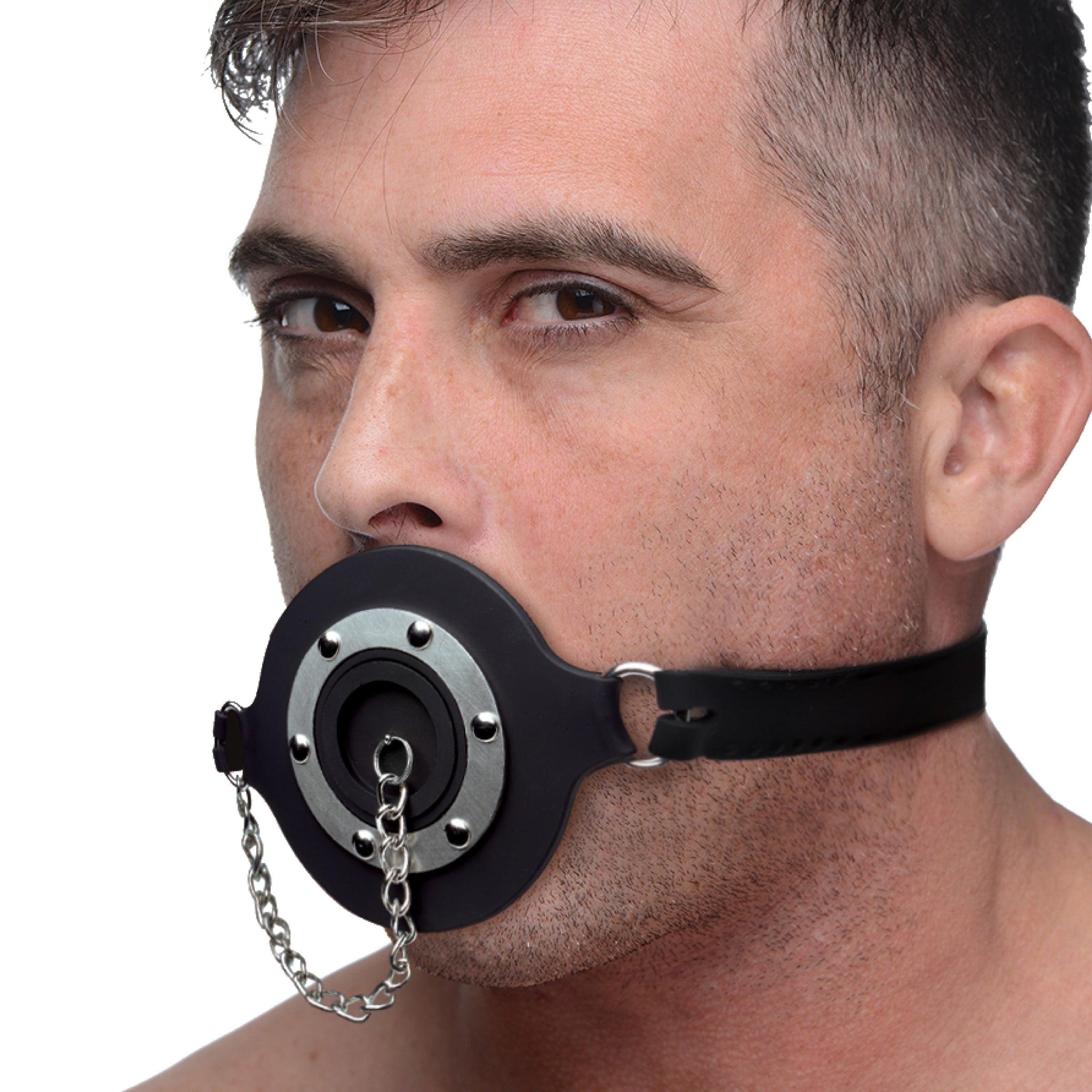 Master Series Pie Hole Silicone Feeding Gag Black