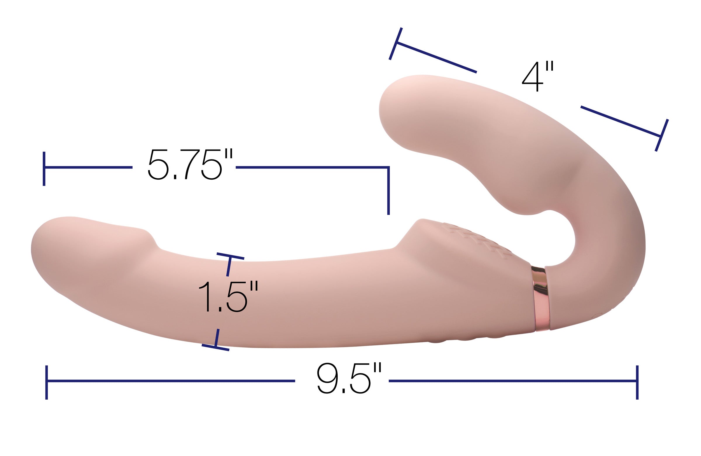 Strap U Remote Control Inflatable Vibrating Silicone Ergo Fit Strapless Strap-On Flesh