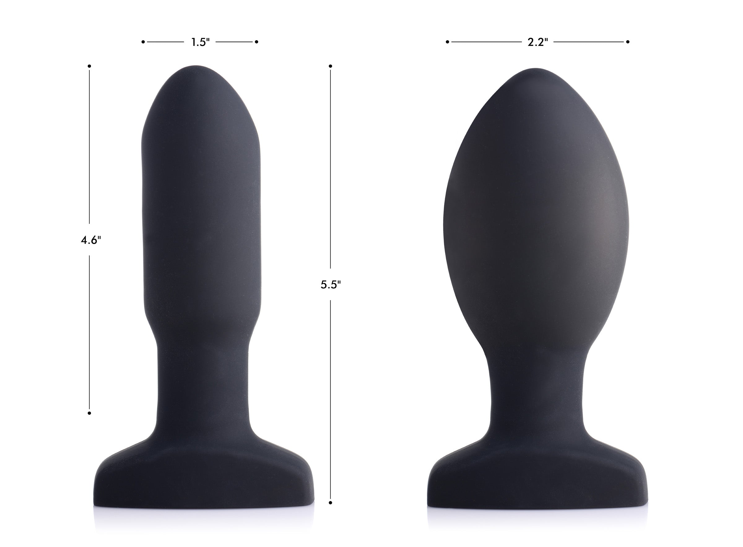 Swell Worlds First Remote Control Inflatable 10X Vibrating Missile Silicone Anal Plug Black