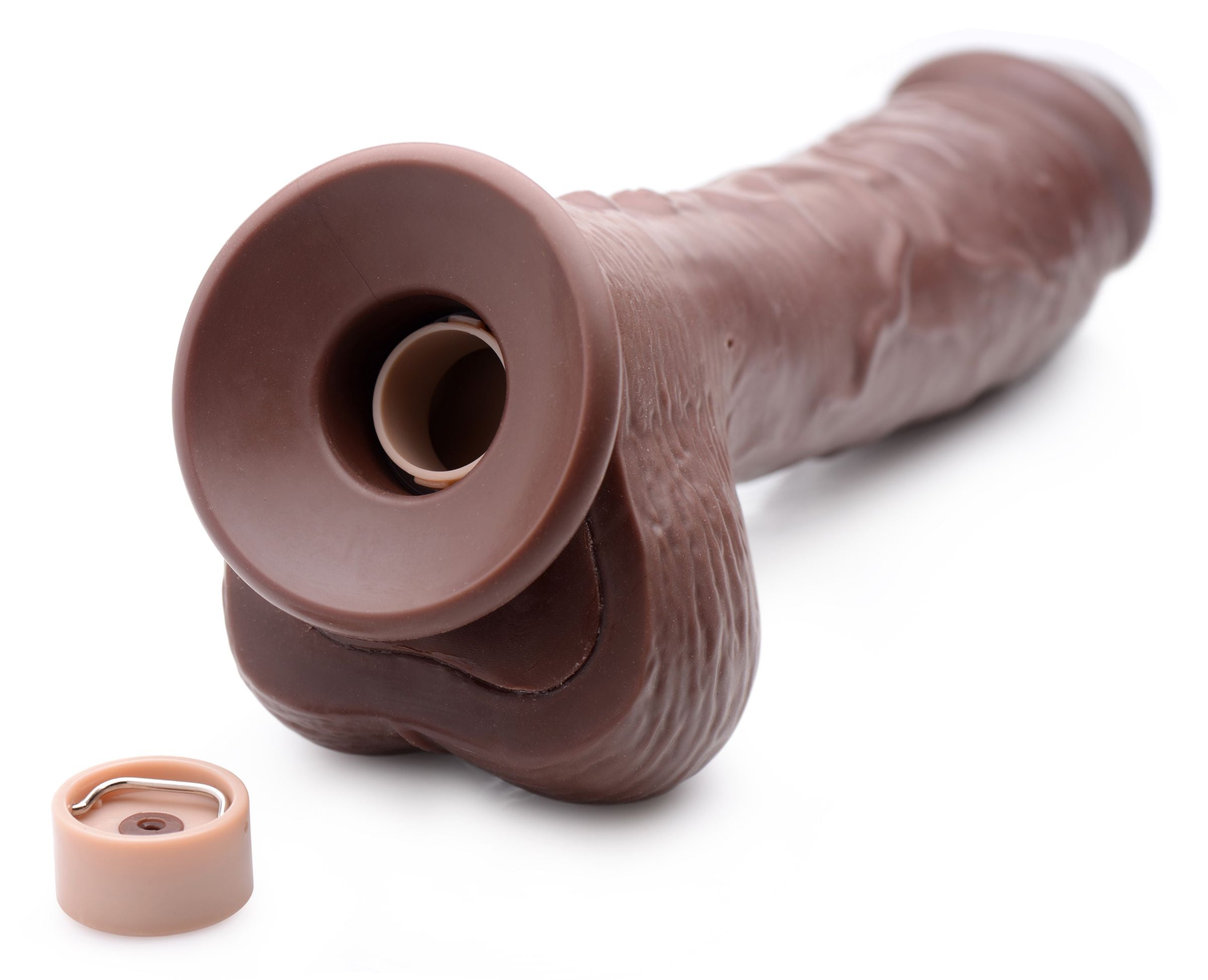 Loadz 8.5 Inch Vibrating Squirting Dildo with Remote Control - Light Brown