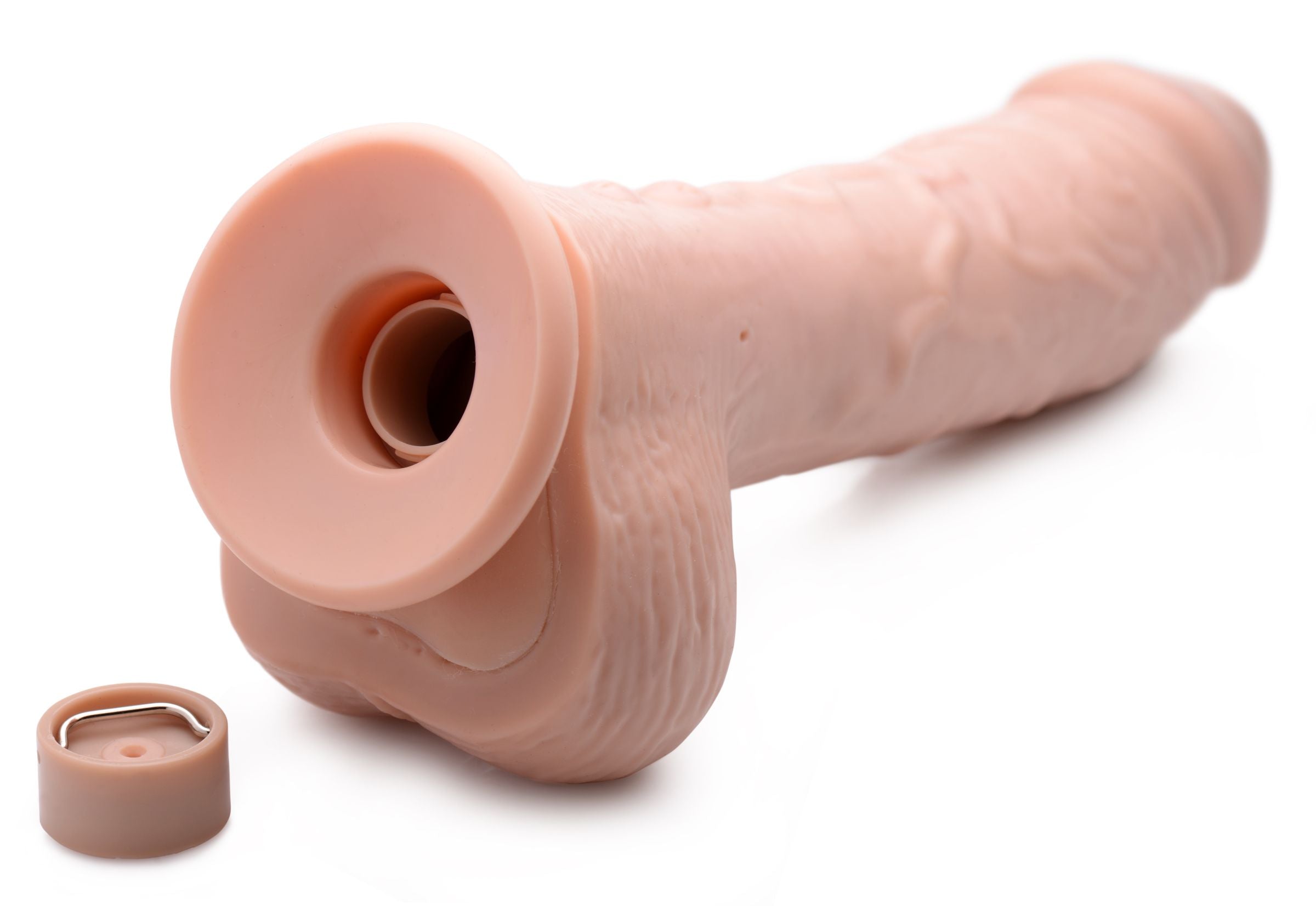 Loadz 8.5 Inch Vibrating Squirting Dildo with Remote Control - Light Flesh