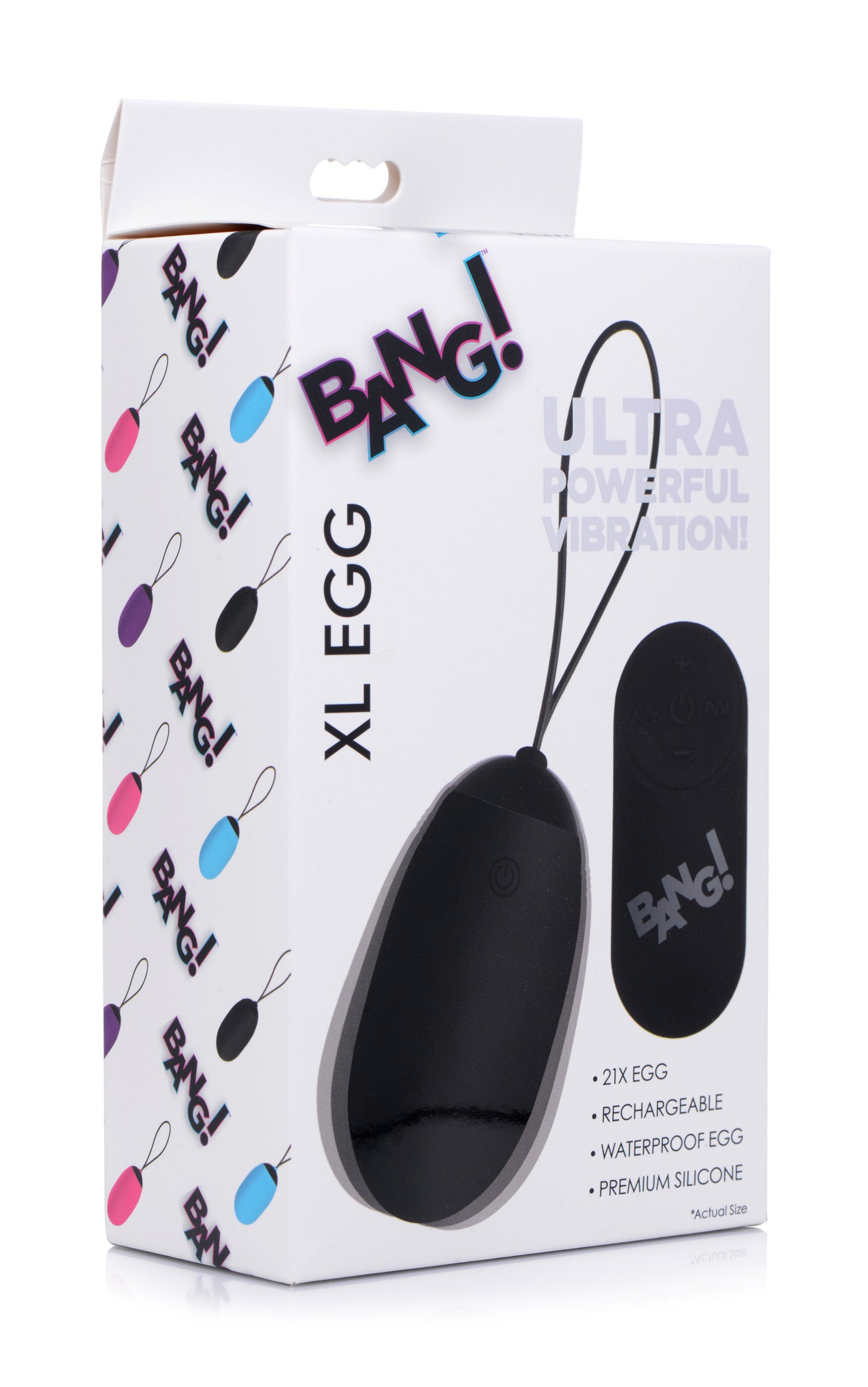 Bang! XL Silicone Vibrating Egg - Black Black