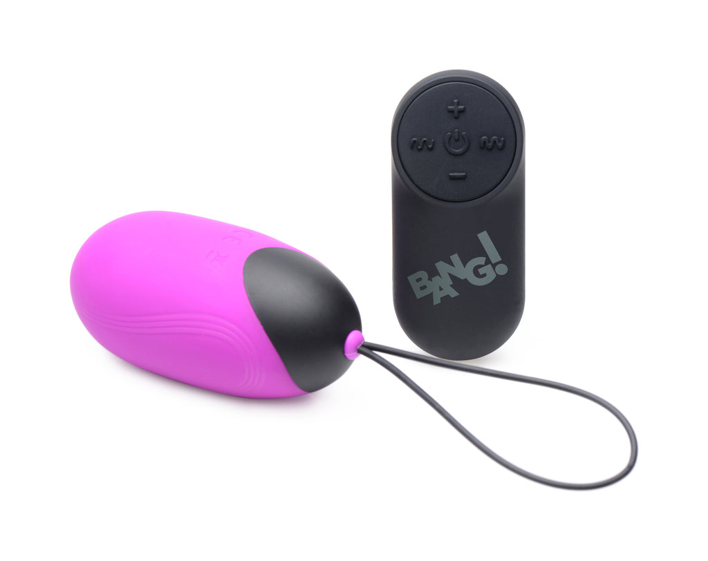 Bang! XL Silicone Vibrating Egg - Black Purple