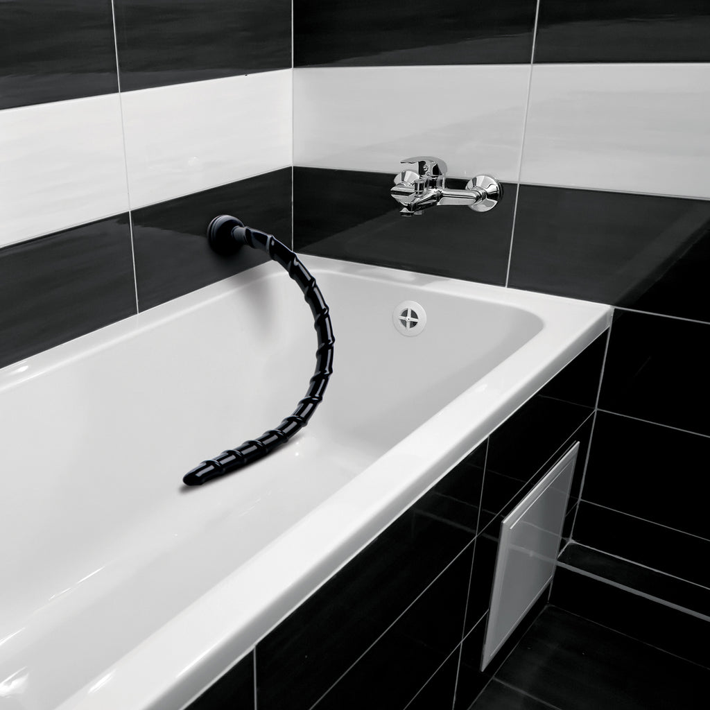 Hosed Hosed Swirled 18 Inch Thin Anal Snake Black