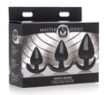 Master Series Triple Spades 3 Piece Anal Plug Set Black