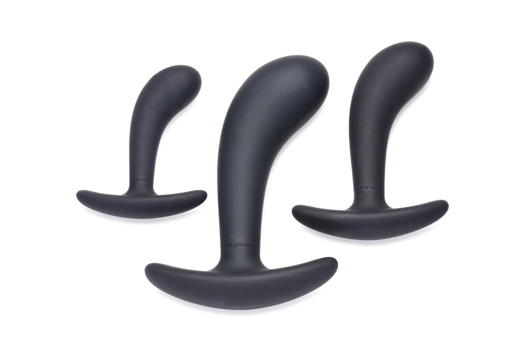 Master Series Dark Delights 3 Piece Curved Anal Trainer Set Black
