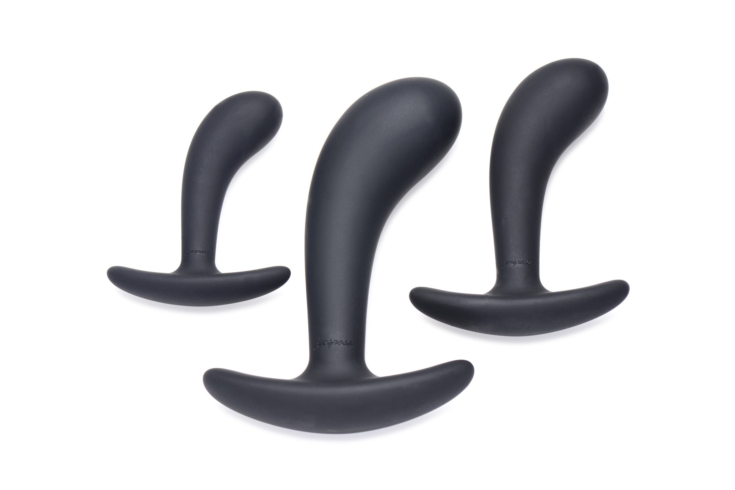Master Series Dark Delights 3 Piece Curved Anal Trainer Set Black