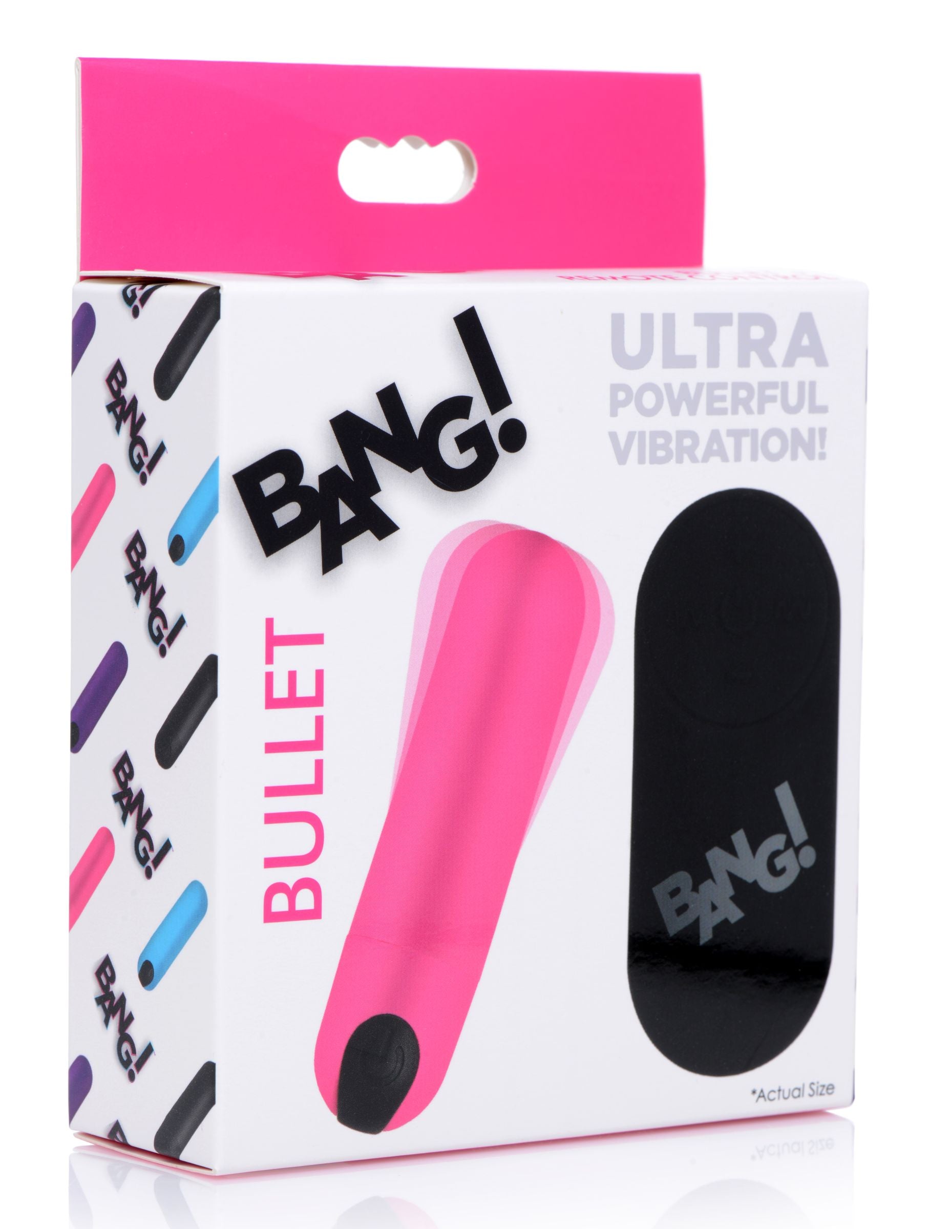 Bang! Vibrating Bullet with Remote Control - Purple Pink