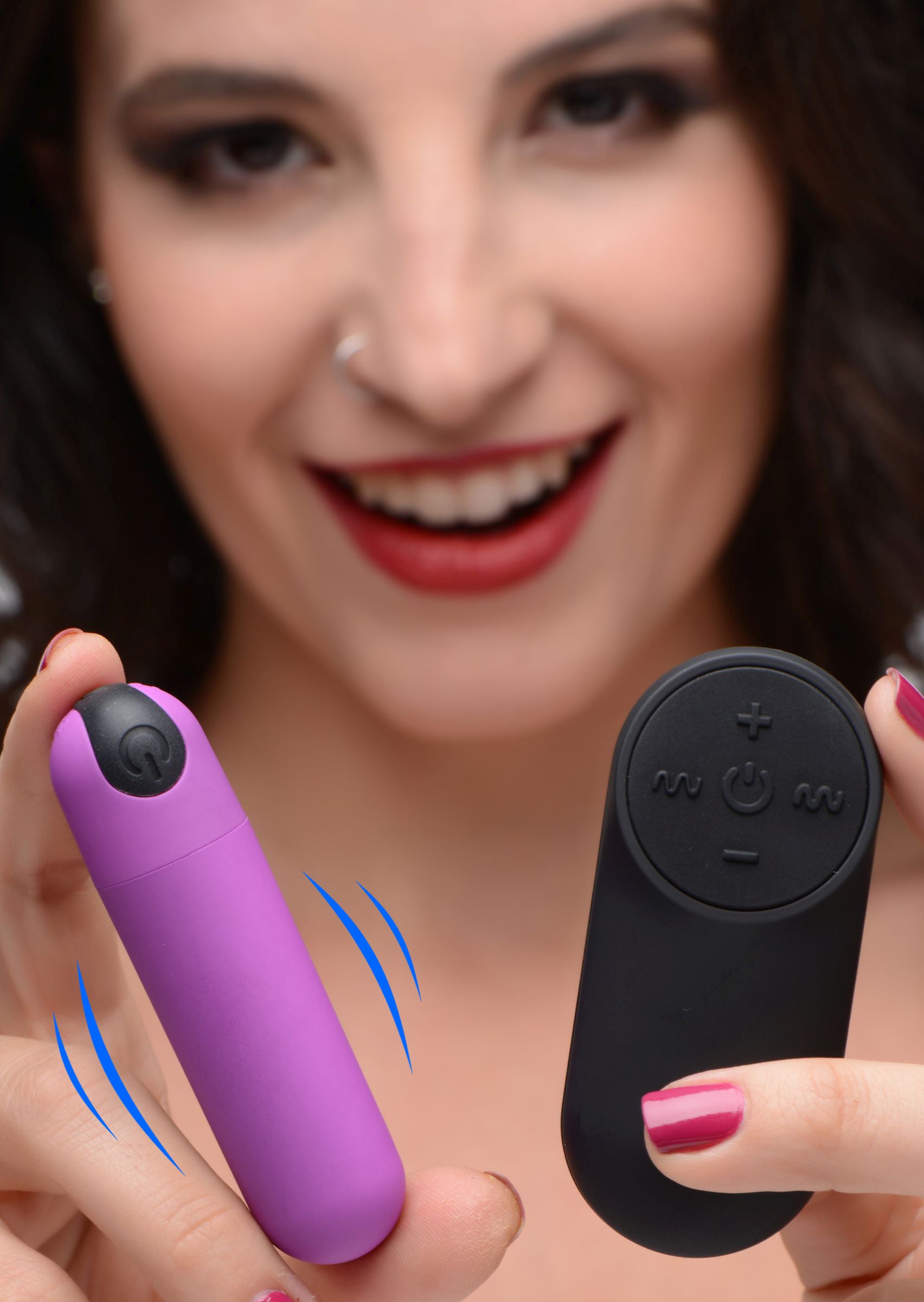 Bang! Vibrating Bullet with Remote Control - Purple Purple