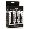 Master Series Triple Spire Tapered Silicone Anal Trainer Set Black