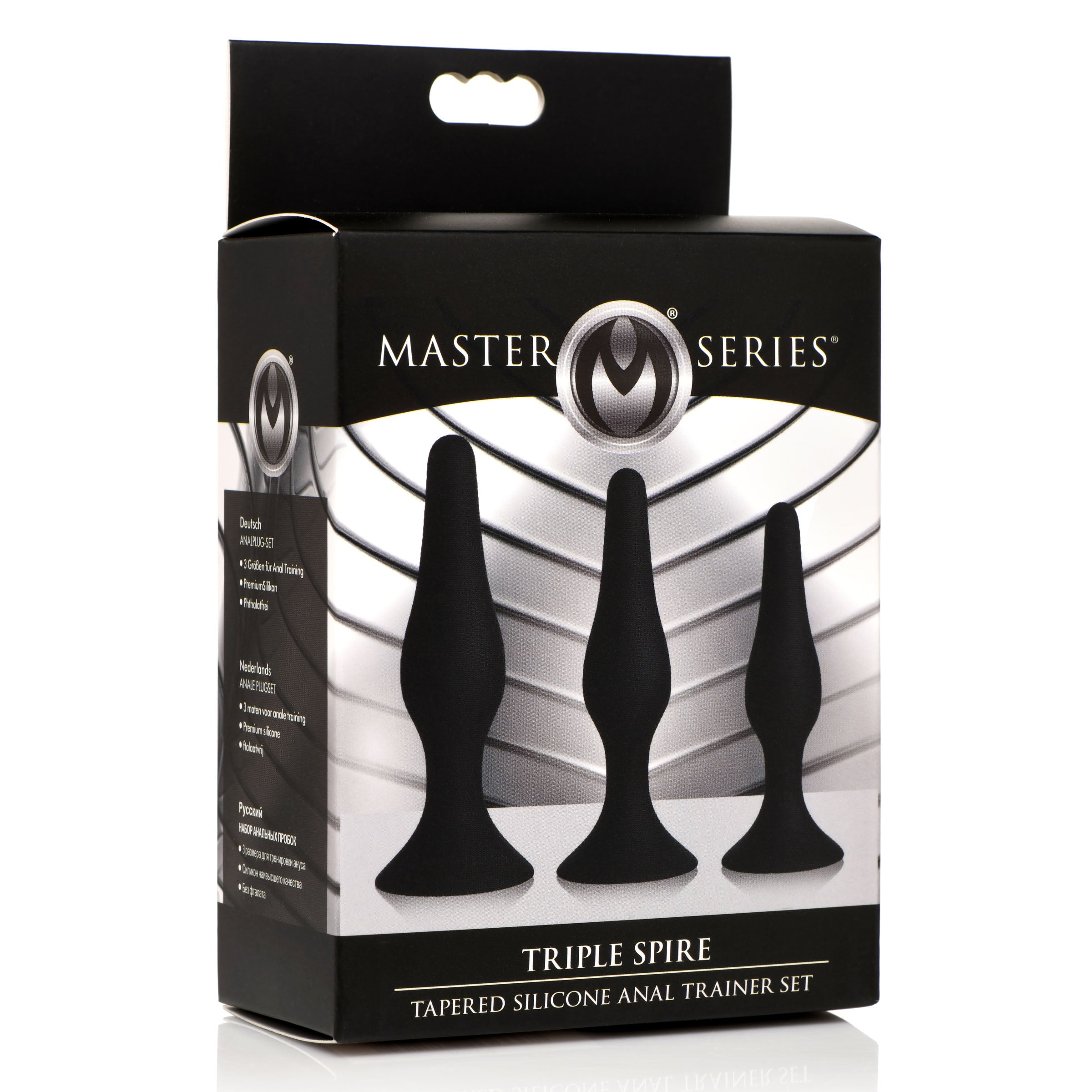 Master Series Triple Spire Tapered Silicone Anal Trainer Set Black