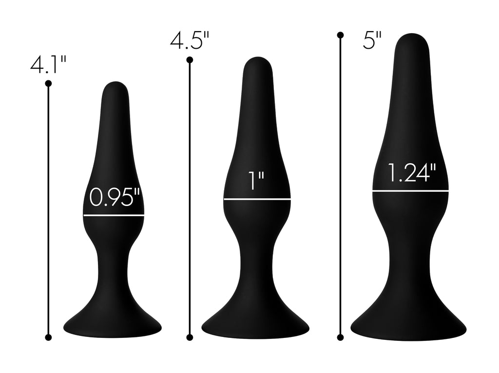 Master Series Triple Spire Tapered Silicone Anal Trainer Set Black