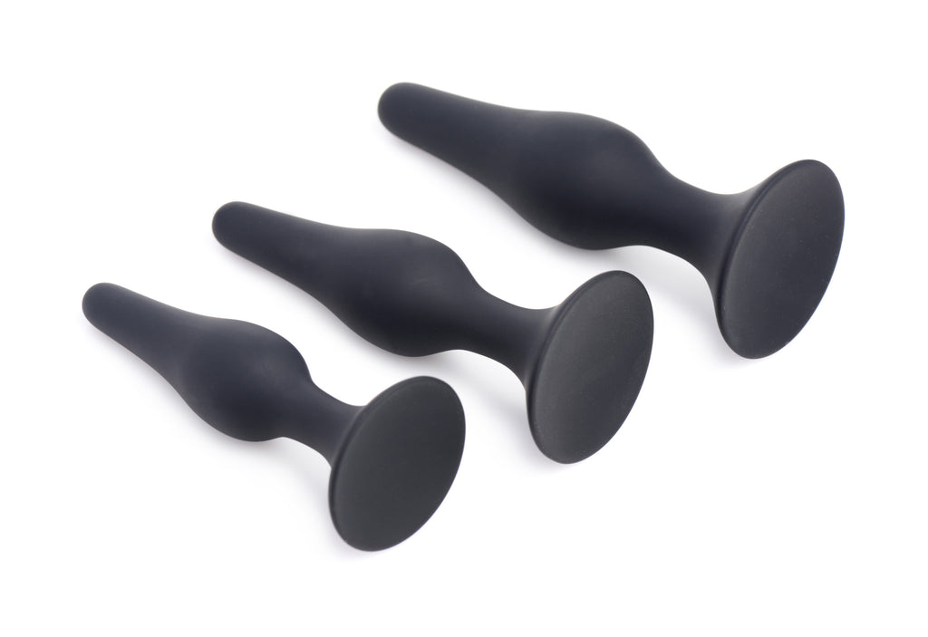 Master Series Triple Spire Tapered Silicone Anal Trainer Set Black