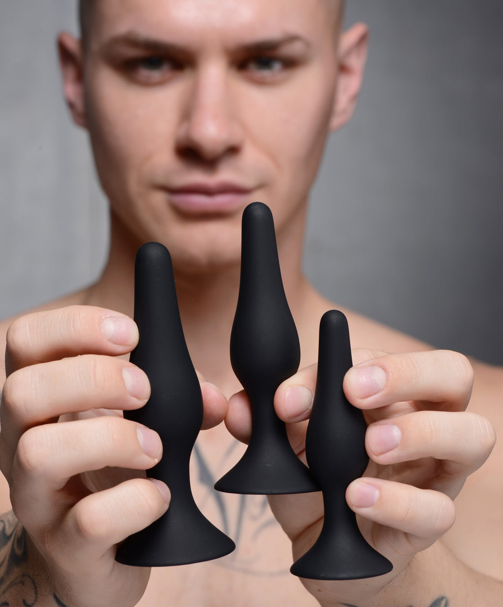 Master Series Triple Spire Tapered Silicone Anal Trainer Set Black