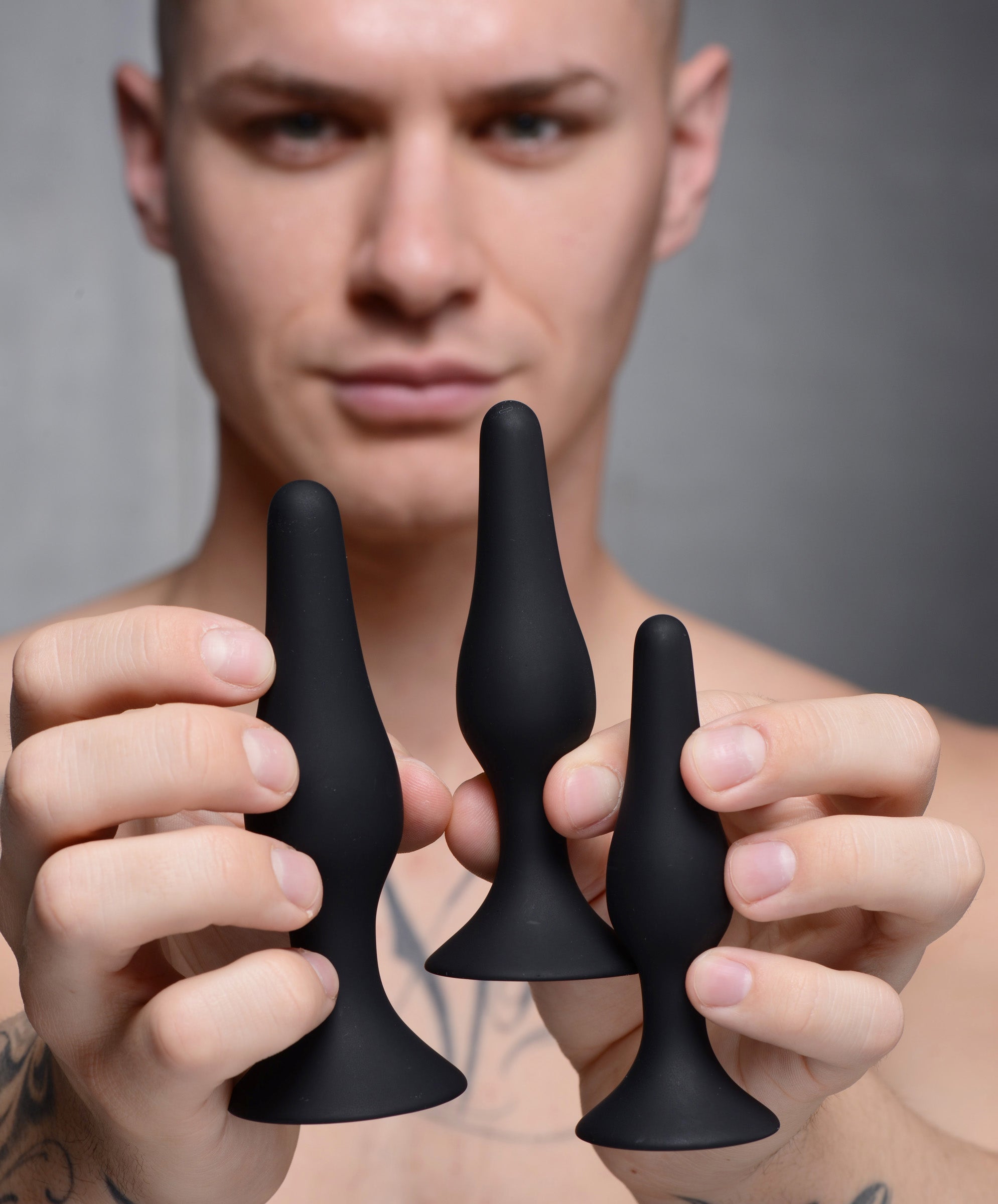 Master Series Triple Spire Tapered Silicone Anal Trainer Set Black