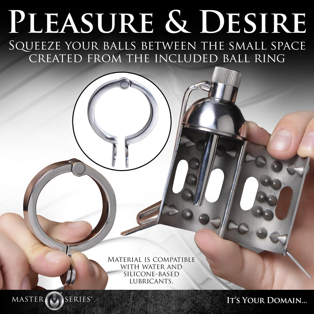 Master Series Spiked Chamber Chastity Cage Grey