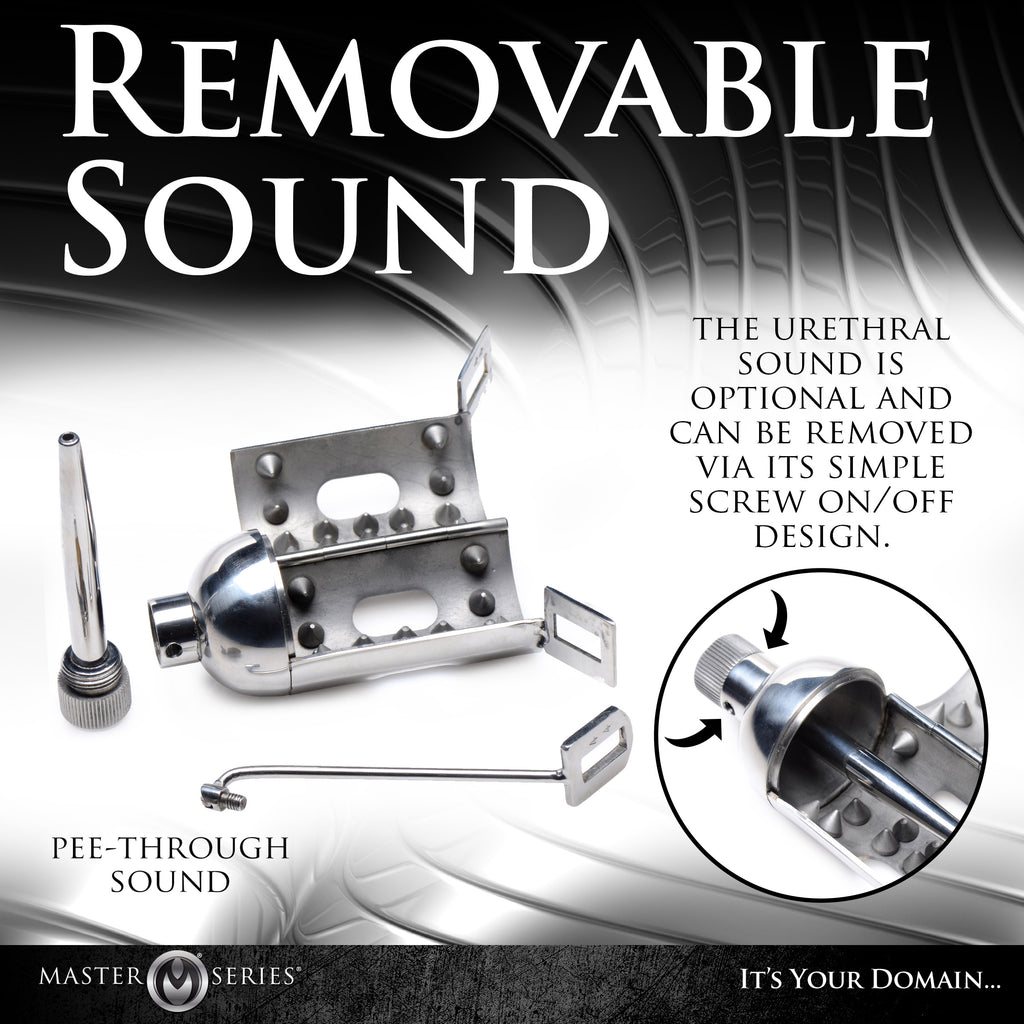 Master Series Spiked Chamber Chastity Cage Grey