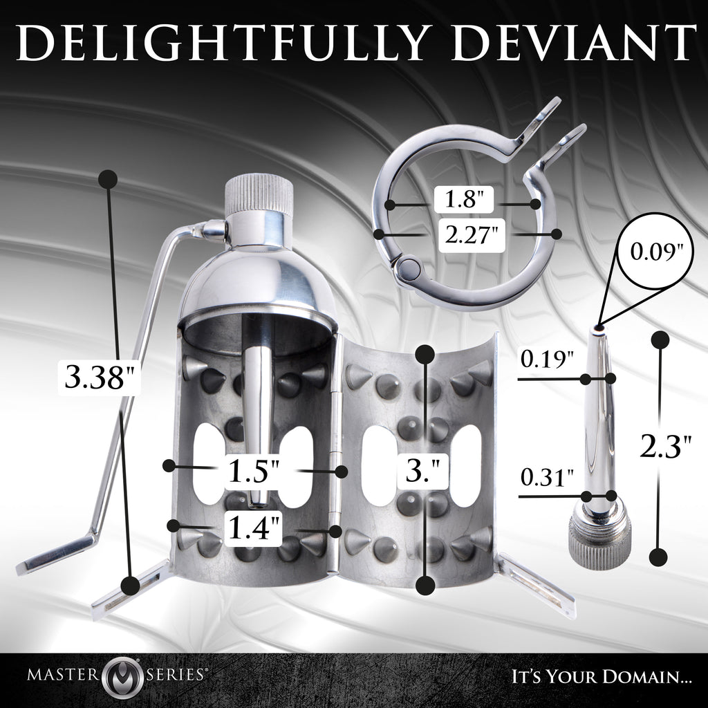 Master Series Spiked Chamber Chastity Cage Grey