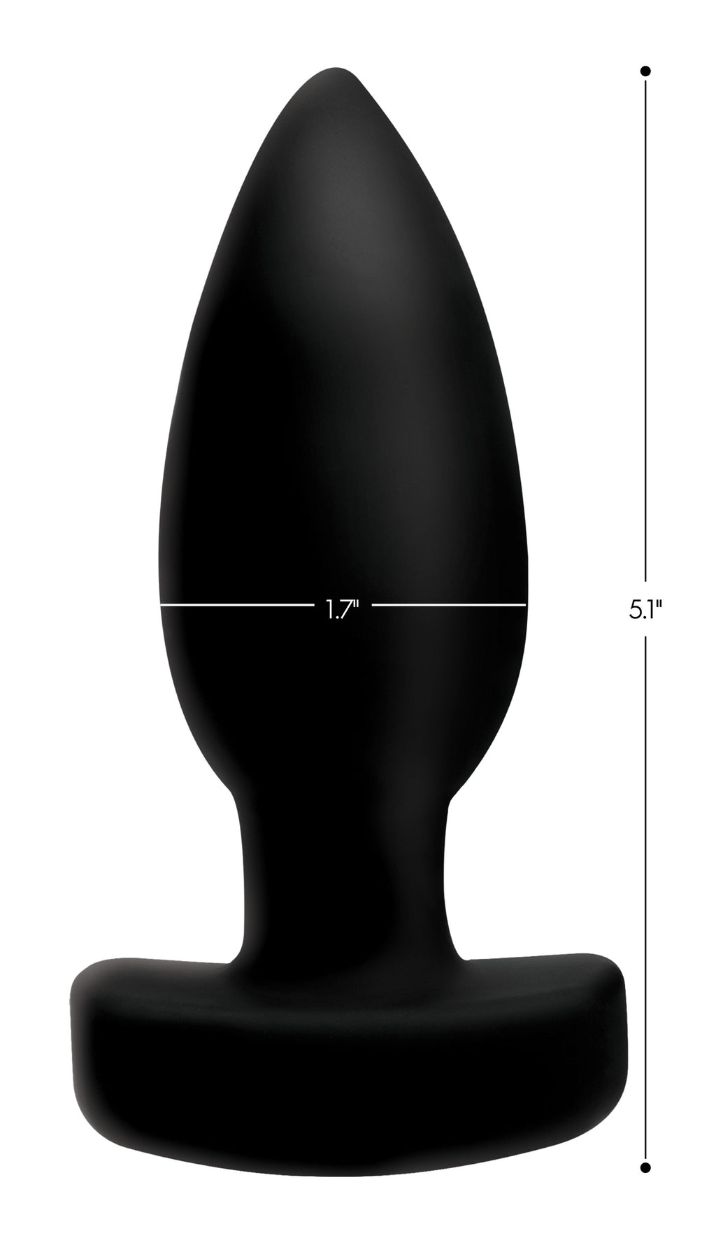 Ass Thumpers The Taper 10X Smooth Silicone Remote Control Vibrating Butt Plug Black