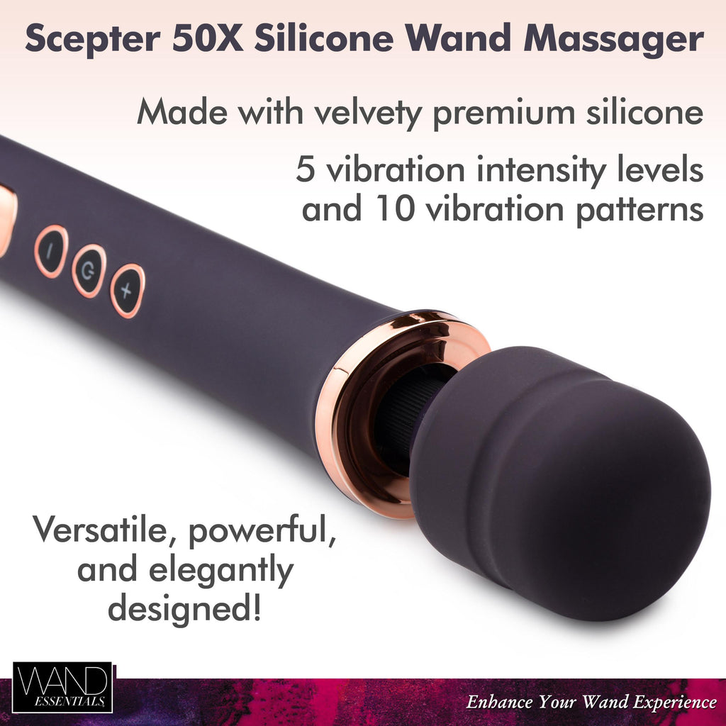 Wand Essentials Scepter 50X Silicone Wand Massager Purple