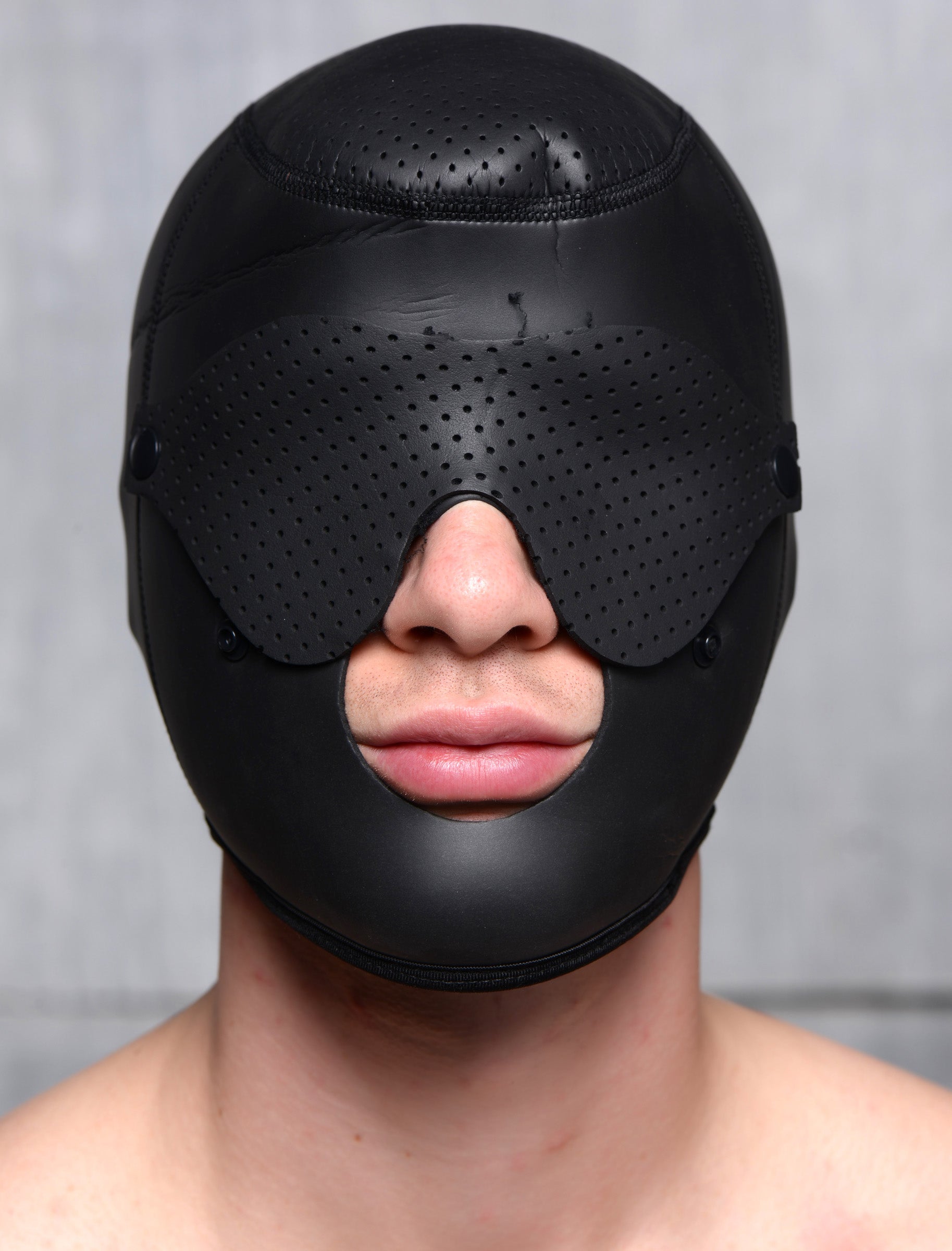 Master Series Scorpion Hood With Removable Blindfold and Face Mask Black