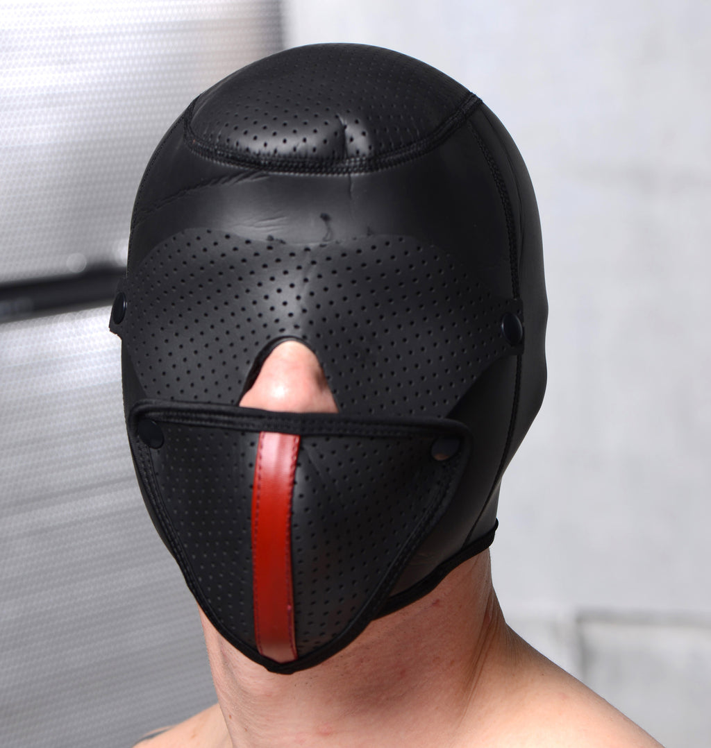 Master Series Scorpion Hood With Removable Blindfold and Face Mask Black