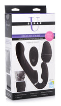 Strap U Ergo-Fit Twist Inflatable Vibrating Silicone Strapless Strap-on - Black Black
