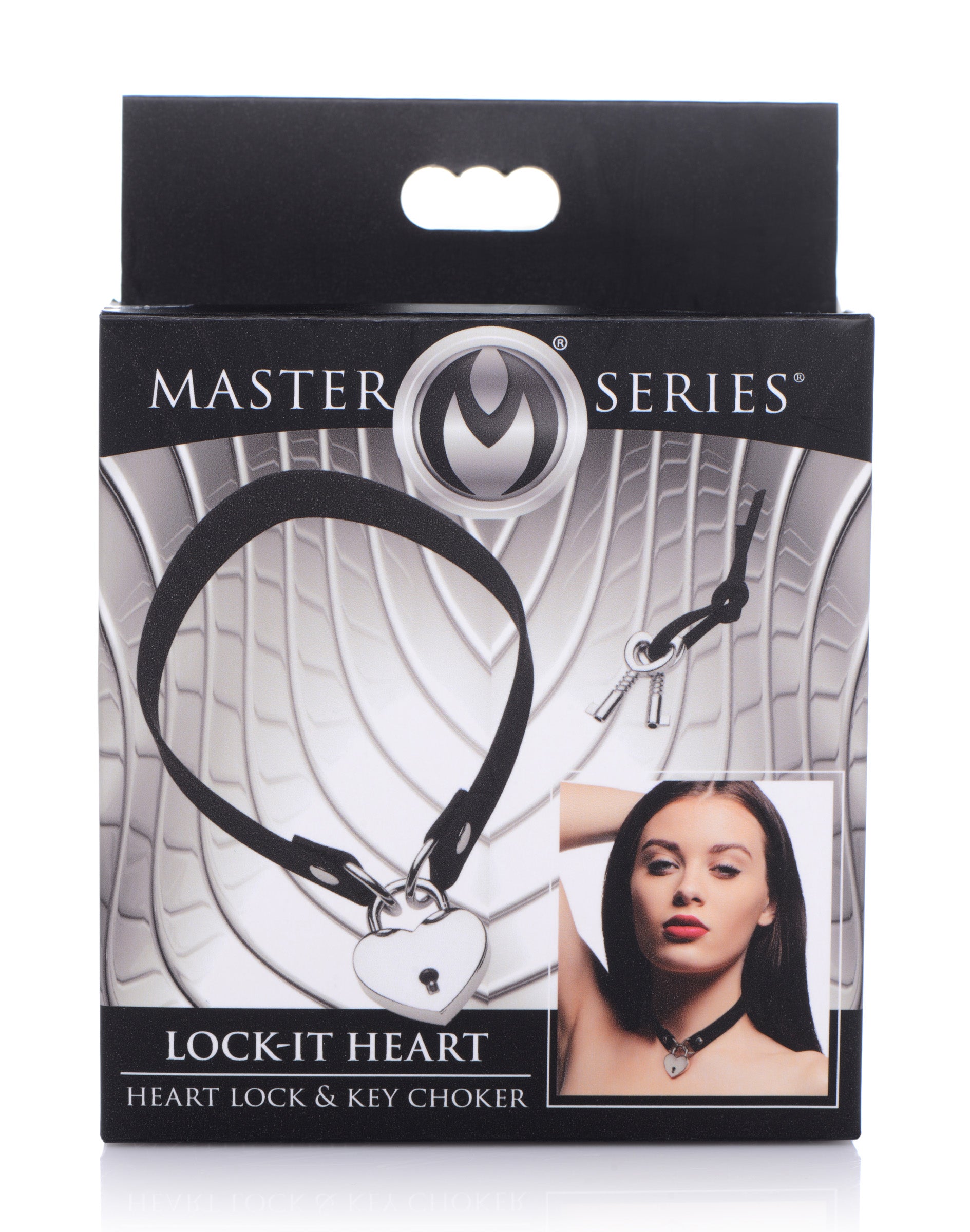 Master Series Lock-It Heart Choker Black