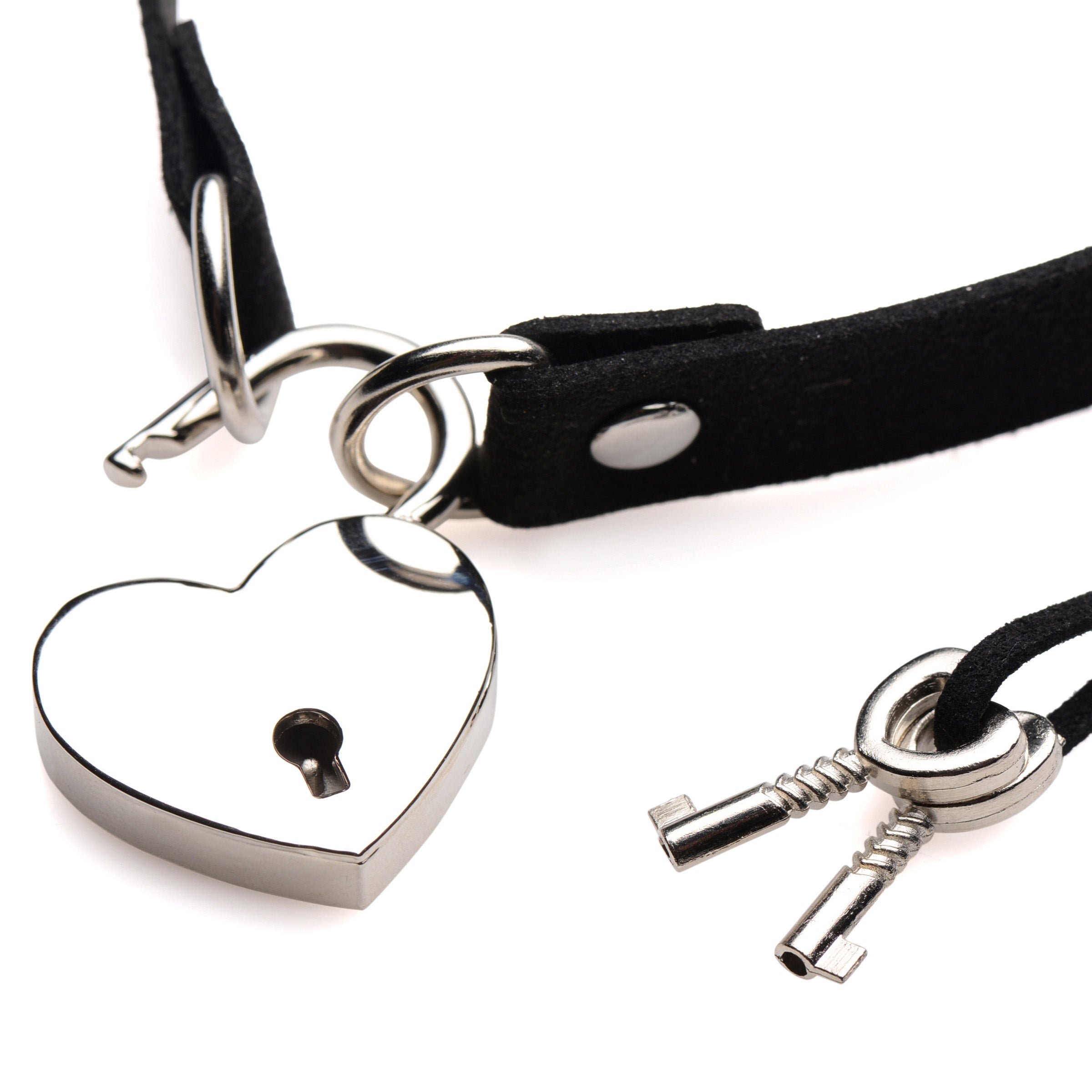 Master Series Lock-It Heart Choker Black