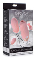 Inmi Shegasm Tandem Teaser 10X Clitoral Stimulator with bonus Egg Vibe Pink