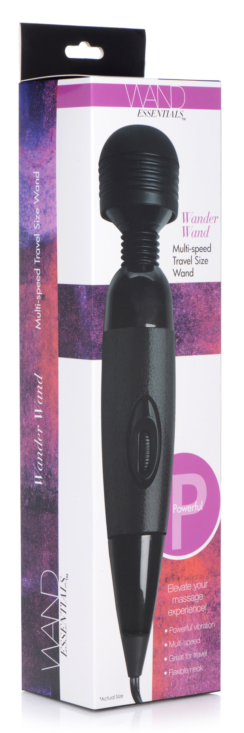 Wand Essentials Wander Wand Multi-Speed Travel Size Wand Black
