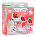 Booty Sparks Red Heart Gem Glass Anal Plug Set Red