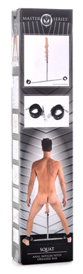 Master Series Squat Anal Impaler with Spreader Bar and Cuffs Black