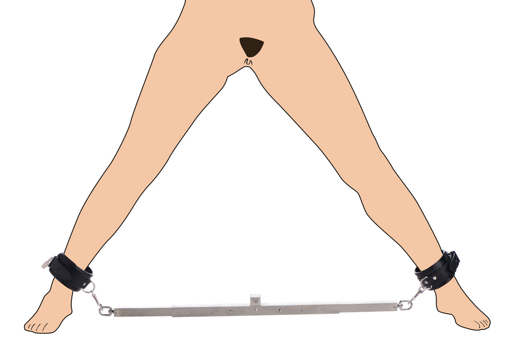 Master Series Squat Anal Impaler with Spreader Bar and Cuffs Black