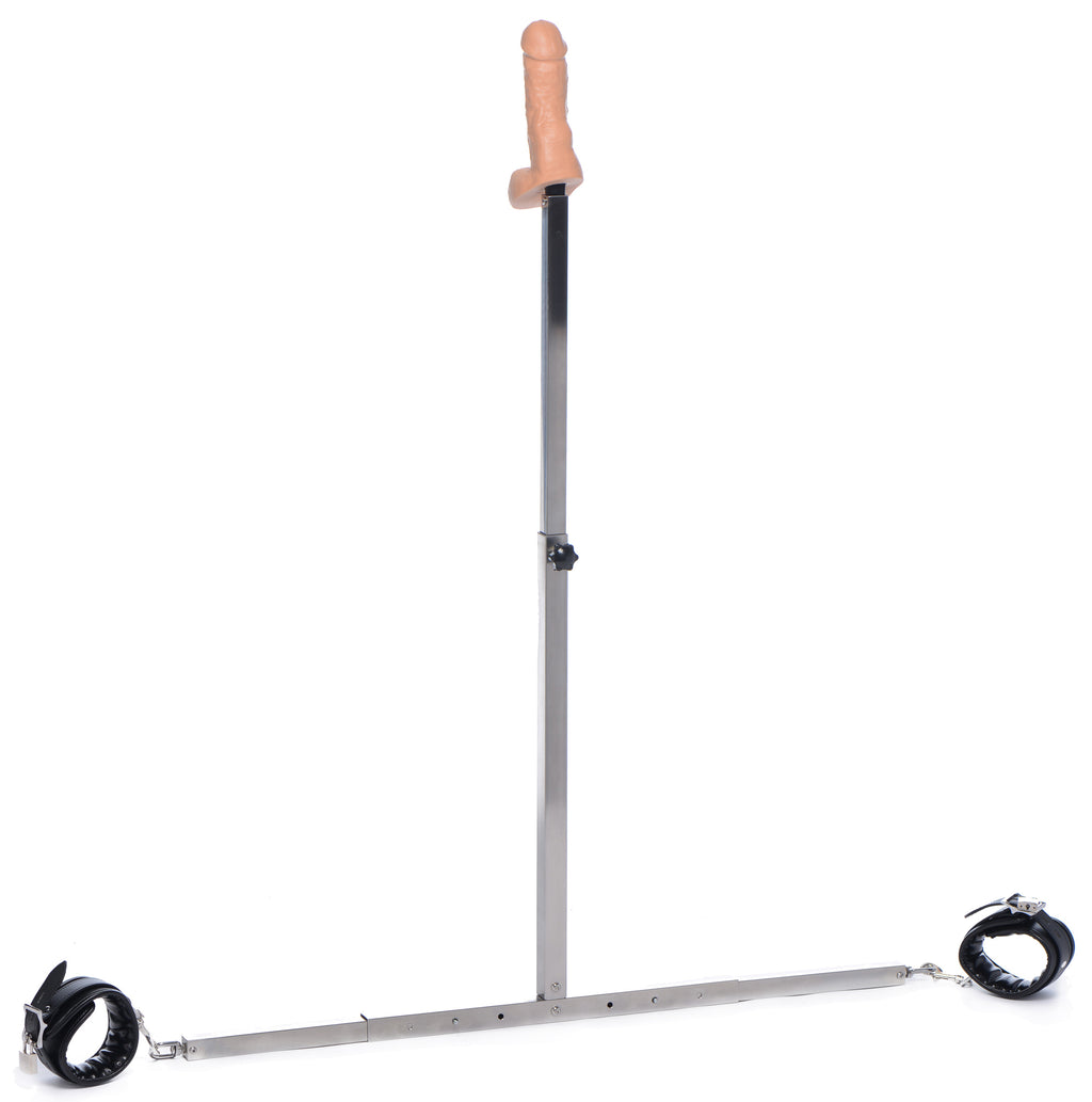 Master Series Squat Anal Impaler with Spreader Bar and Cuffs Black